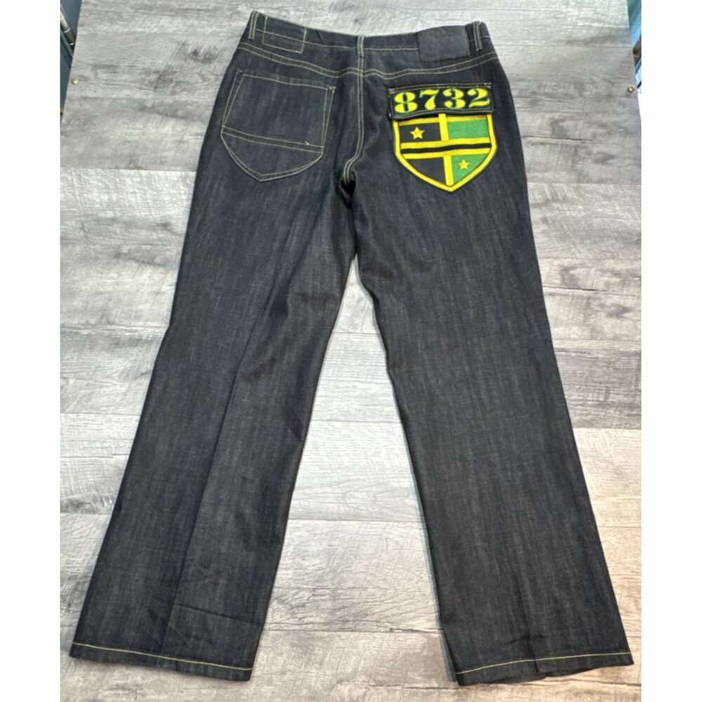 Vintage Eight 732 Wide Leg Mens Jeans 40x34 Black Denim Baggy Hip Hop Streetwear